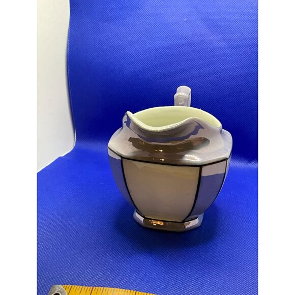 Vintage Bavarian Lusterware China Creamer & Sugar Set With Hand-Painted Floral - Picture 8 of 16